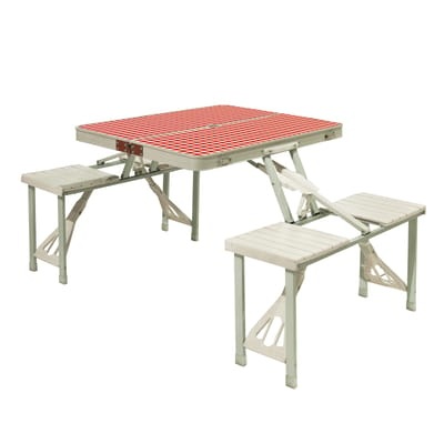 Klapptisch Festival plastikmaterial weiß rot / Picknick-Koffertisch mit Bänken - Seletti weiß en plastikmaterial