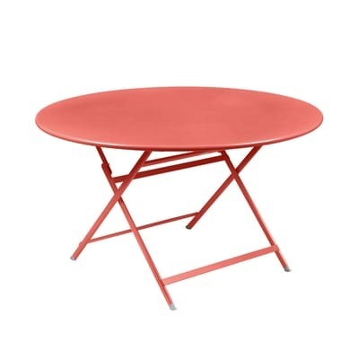 Caractère Klapptisch / Ø 128 cm / 7 Personen - Fermob orange en metall