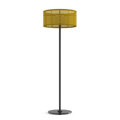La Lampe Padère LED Solarleuchte / Hybrid und mit Netzverbindung - Solaraufladung + USB-Dock - Maiori gelb en metall/textil