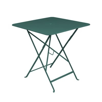 Bistro Klapptisch 71 x 71 cm - Klapptisch - Mit Loch für Sonnenschirm - Fermob grün en metall