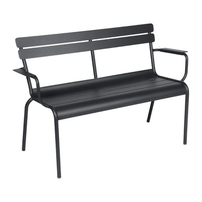 Luxembourg Bank mit Rückenlehne / 2-Sitzer - L 131 cm - Fermob grau en metall