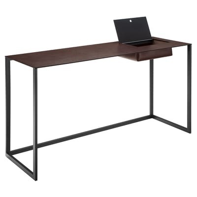 Calamo Schreibtisch / Konsole - L 130 cm x T 45 cm - Zanotta braun en leder