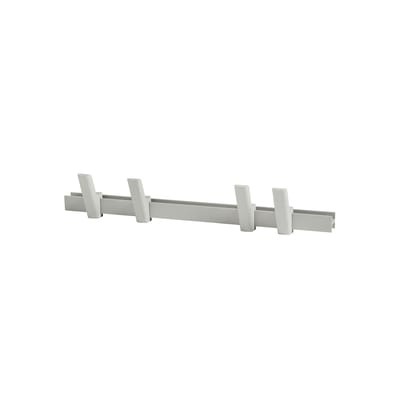 Wandgarderobe Beam metall holz grau / L 60 cm - mit 4 Garderobenhaken - Hay grau en metall