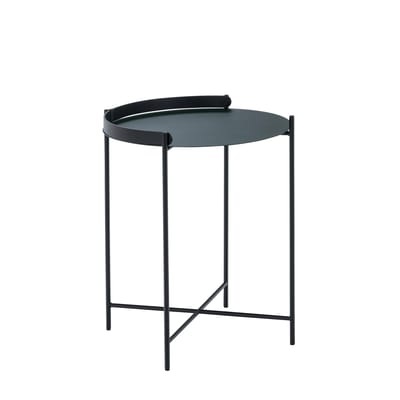 Edge Beistelltisch / Mit Klappgriff -Ø 46 x H 53 cm - Houe grün en metall