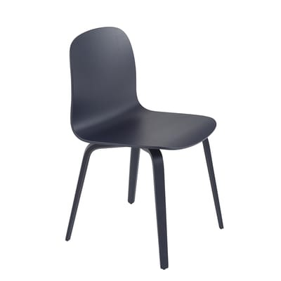 Visu Stuhl / Holzbeine - Muuto blau en holz