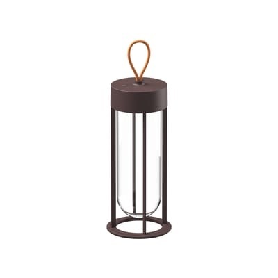 In Vitro Unplugged Lampe ohne Kabel / LED - By Starck - Flos braun en metall/glas