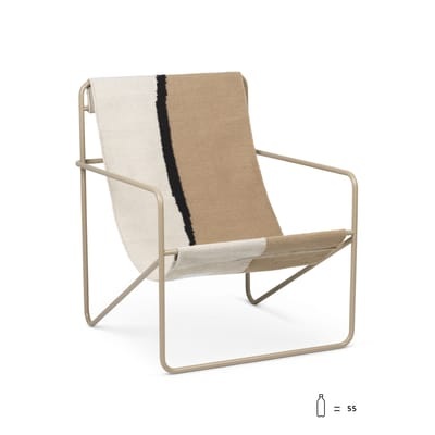 Desert Sessel / Gestell beige Plastikflaschen-Recycling - Ferm Living weiß/beige en textil