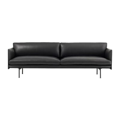 Outline Sofa / 3-Sitzer - L 220 cm - Leder - Muuto braun en leder
