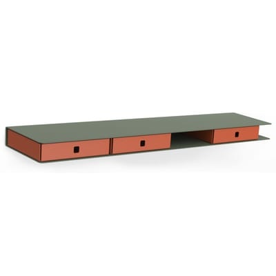 Regal Alizé metall orange grün / mit 3 Schubladen - L 80 cm - Matière Grise orange en metall