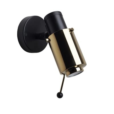 Wandleuchte Biny Spot LED schwarz gold metall / Neuauflage des Originals aus dem Jahr 1955 - DCW éditions metall en metall