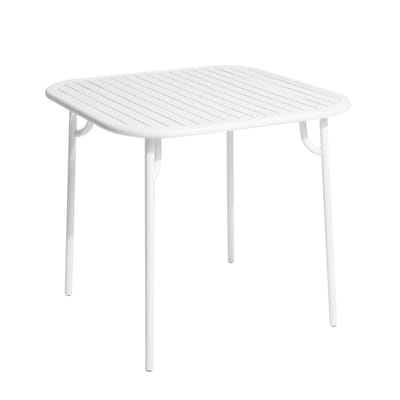 Week-end quadratischer Tisch / 85 x 85 cm - Aluminium - Petite Friture weiß en metall