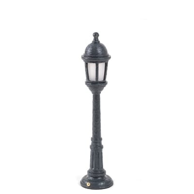 Street Lamp Outdoor Lampe ohne Kabel / H 42 cm - USB Aufladung - Seletti grau en plastikmaterial