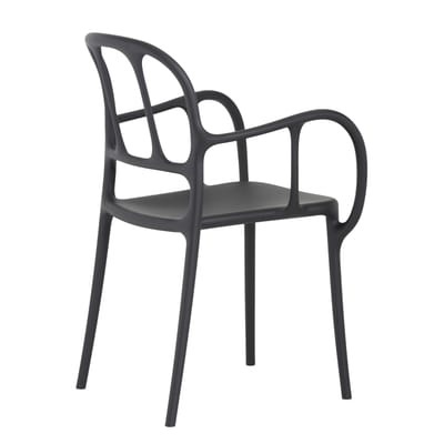Milà Stapelbarer Sessel / Kunststoff - Magis schwarz en plastikmaterial