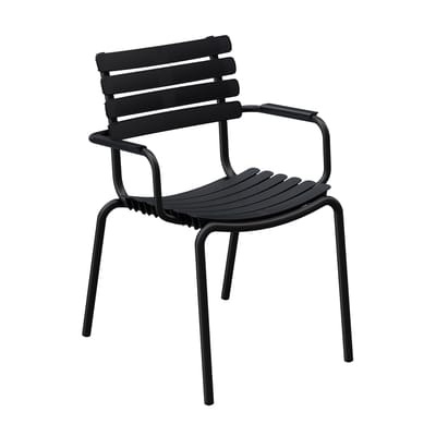 ReCLIPS Stapelbarer Sessel / Armlehnen aus Metall - Recycling-Kunststoff - Houe schwarz en plastikmaterial