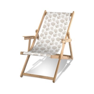 Bali Liegestuhl / Mit Armlehnen - PÔDEVACHE beige en textil/holz