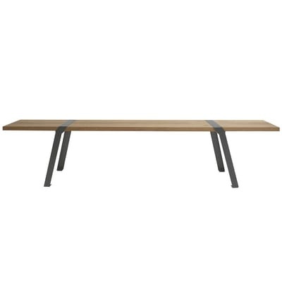 Pi Bank / L 160 cm - für innen und außen - Moaroom schwarz/holz natur en holz