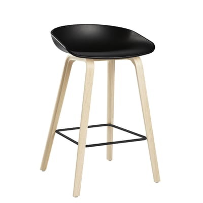 About a stool AAS 32 Barhocker / H 65 cm - Kunststoff & Stuhlbeine Holz - Hay schwarz/holz natur en plastikmaterial/holz
