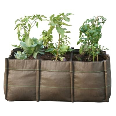 BacLong 3 Geotextile Blumenkasten 3 Kammern - 110 L - Bacsac braun en textil