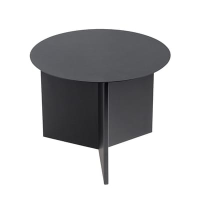 Slit Round Beistelltisch / Ø 45 cm x H 35,5 cm - Hay schwarz en metall