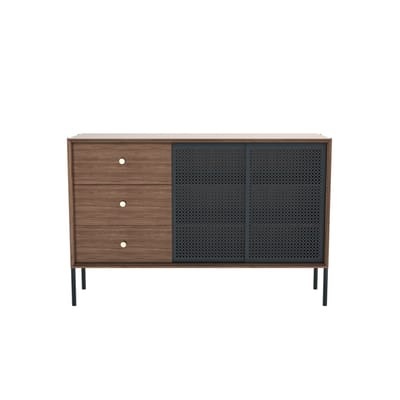 Gabin Anrichte / Hoch - 3 Schubladen - L 120 cm - Hartô grau/holz natur en holz