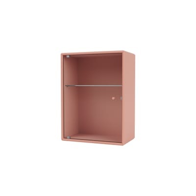 Armoire murale salle de bains Ripple holz rosa / B 35,4 x T 20 x H 46,8 cm - Gewelltes Glas - MONTANA en