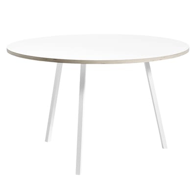 Loop Runder Tisch / Ø 120 cm - Hay weiß en metall/plastikmaterial