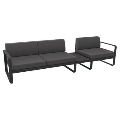 Bellevie Sofa / n° 1 B - L 275 cm - Stoff graphit - Fermob grau en metall/textil