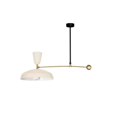 G1 Pendelleuchte / Neuauflage des Originalmodells von 1951, Pierre Guariche - L 115 cm - SAMMODE STUDIO beige en metall