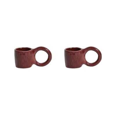 Donut Small Espressotasse / Ø 6 x H 5,5 cm - 2er-Set - Petite Friture rot en keramik