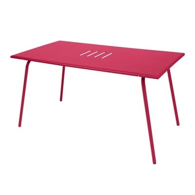 Monceau rechteckiger Tisch / 146 x 80 cm - für 6 Personen - Fermob rosa en metall
