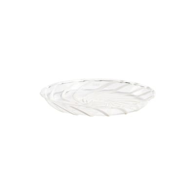 Spin Glasteller / 2er-Set - Glas - Hay weiß/transparent en glas