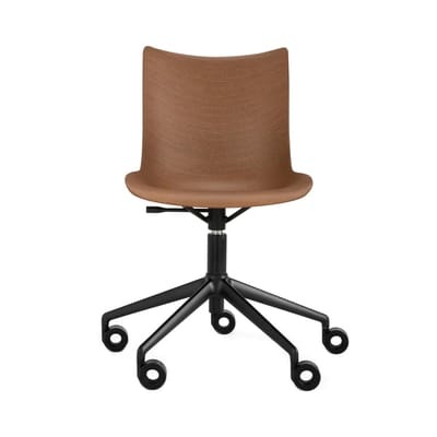 P/Wood Stuhl mit Rollen / Geformtes Holz - Verstellbare Höhe - Kartell holz natur en holz