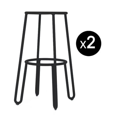 Huggy Barhocker / H 75 cm - 2er-Set - Maiori schwarz en metall