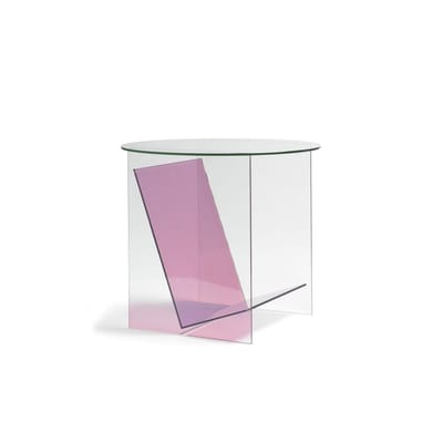 Tabloid Beistelltisch / Ø 50 x H 46 cm - Glas - & klevering rosa en glas
