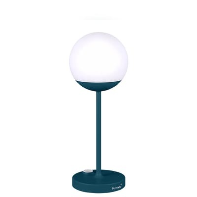 Mooon! LED Lampe ohne Kabel / H 41 cm - Recharge USB - Fermob blau en metall/plastikmaterial