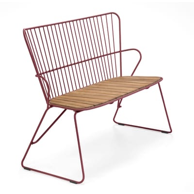 Houe - Gartenbank PAON - rotorange - Holz - 116cm