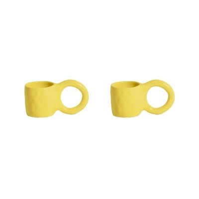 Donut Small Espressotasse / Ø 6 x H 5,5 cm - 2er-Set - Petite Friture gelb en keramik