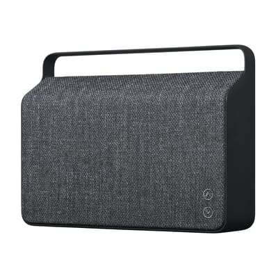 Bluetooth-Lautsprecher Copenhague textil grau / kabellos - mit Stoffbezug und Alugriff - Vifa grau en textil
