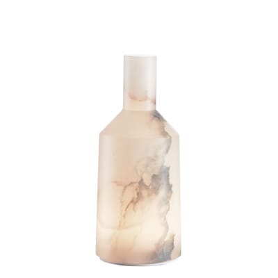 Alabast Medium - LED Lampe ohne Kabel / H 30 cm - Alabaster - OUTDOOR - Carpyen weiß en stein