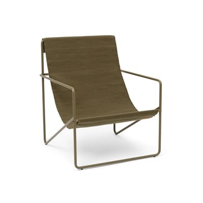 Desert Sessel / Gestell Olivengrün - Plastikflaschen-Recycling - Ferm Living grün en textil