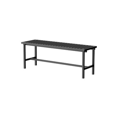 Bank 19 Outdoors metall schwarz / L 122,5 cm - Aluminium - NINE schwarz en metall