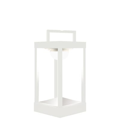 La Lampe Parc S Solarlampe LED / kabellos - H 30 cm - Maiori weiß en metall/glas