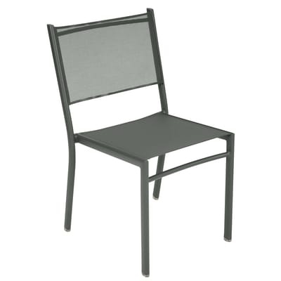Costa Stapelbarer Stuhl / mit Outdoor-Bespannung - Fermob grün/grau en textil
