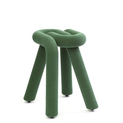 Bold Hocker / Gepolstert - Moustache grün en textil