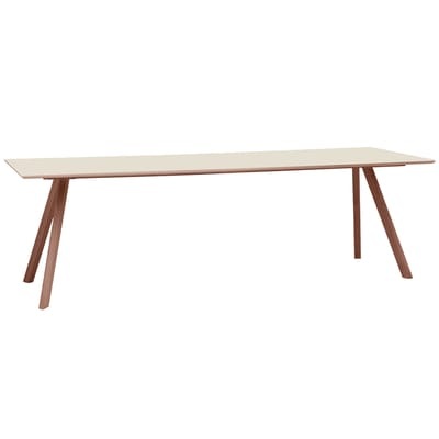 Copenhague n°30 rechteckiger Tisch / Modell 30 - 250 x 90 cm - Hay weiß/holz natur en plastikmaterial/holz