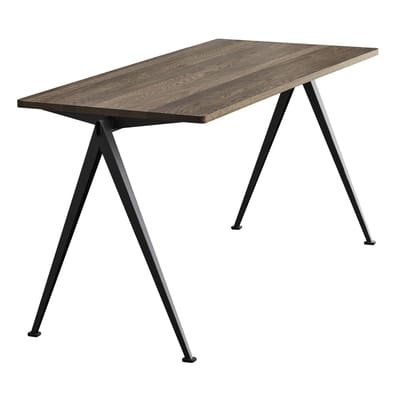 Pyramid n°01 rechteckiger Tisch / 140 x 75 cm - Neuauflage des Originals von 1959 - Hay schwarz/holz natur en metall/holz