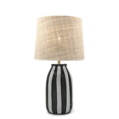 Palmaria Small Tischleuchte / H 48 cm - Keramik & Bast - Maison Sarah Lavoine schwarz/beige en keramik/faser