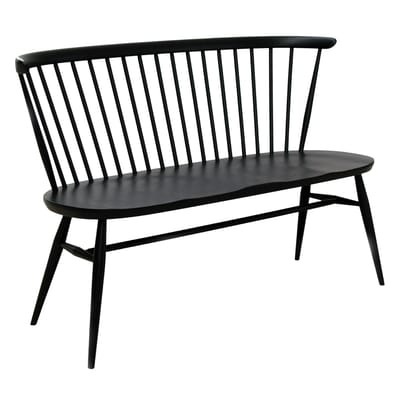 Love Seat Bank mit Rückenlehne / L 117 cm - Neuauflage des Originals von 1955 - Ercol schwarz en holz