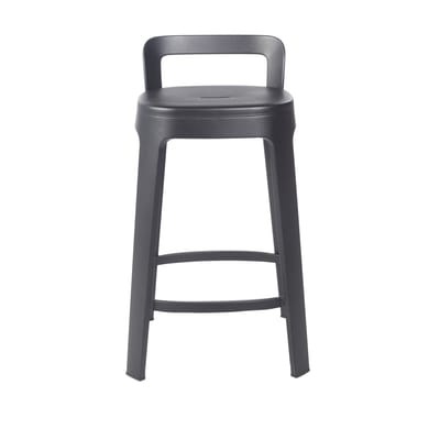 Ombra Counter Barhocker / Mit Rückenlehne - H 65 cm - RS BARCELONA schwarz en metall