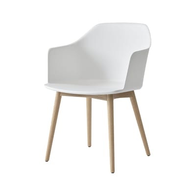 Rely HW76 Sessel / Recycling-Kunststoff & Holzbeine - &tradition weiß en plastikmaterial